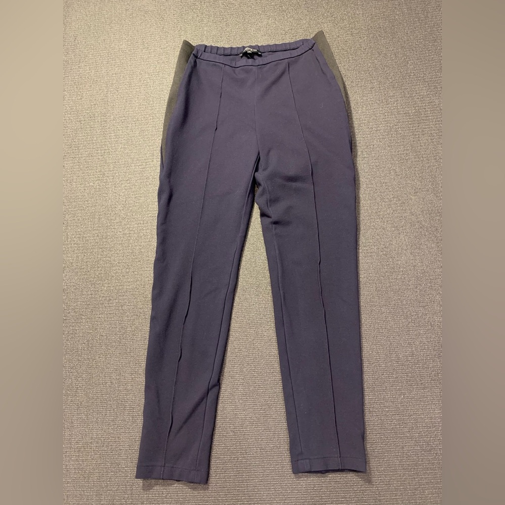 Lafayette 148 New York Size Large Pull On Pants Navy With Black Side Panel